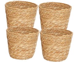 Plantenpot - Set van 4 - Plantenmand - Aardappelmand - Plantenmand Binnen - Plantenmand - Bloempot - Bloempotten - Plantenhouder - Bloempotten voor Binnen - 13cm hoog - 18/13cm diameter - Milieuvriendelijk Manden - Opbergmand