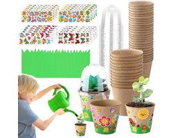 Plantenpotten Knutselset - Papieren Plantbakjes - Kinderen Leren - Natuur Thema Ontwerpen - 30 Stuks - Multicolor