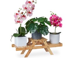 plantenrek - 3 etages - 17 x 51,5 x 15 cm - woonkamer - vensterbank - bamboe