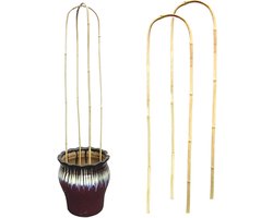 Plantenrek bamboe - Klimsteun U-vorm - Planten ondersteunen - Natuurlijk materiaal - 6 stuks 60cm - Geel