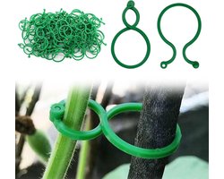 Plantenrek - plantenclips - plantenklemmen - plantensteun - plantenrek binnen - plantenrek buiten - planten rek - 200 stuks - plantenrekken binnen - plantenrekken - plantenrekken voor buiten - Plantenondersteuning - planten ondersteuning - Groen