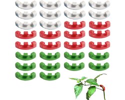 Plantenrek - plantenrek binnen - plantenrek buiten - planten rek - 30 stuks - plantenrekken binnen - plantenrekken - plantenrekken voor buiten - Plantenondersteuning - planten ondersteuning - Wit + Groen + Rood