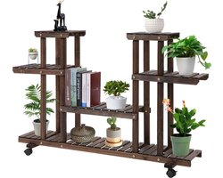 Plantenrek - Plantenrek buiten - Plantenstandaard binnen - Plantenstandaard - Hout - 124 cm