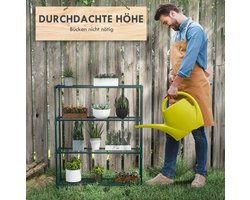 Plantenrek Vier Lagen Stalen Open Kast 89 X 28 X 107 Cm Donkergroen Voor Binnen En Buiten Bloemen En Decoratie