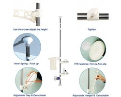 Plantenrek voor binnenshuis, telescopische bloempothouder, stang van roestvrij staal met bloempothouders, decoratieve opstelling, bloemenrek/plantenrek
