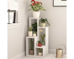 Plantenrek Woody Fashion -2-delig - 42x20x89cm - wit - Emob - Stellingkast woonruimte - Wit - Melamine; Spaanplaat