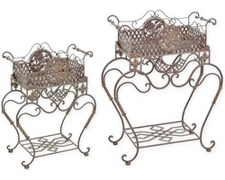 Plantenrekken set - Tuinmeubel - Plantenrek - Tuinrek - Opbergen - Tuinmeubel - Tuin Decoratie - 60x30x88