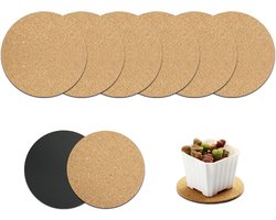 Plantenschaal 15 cm - Set van 6 kurken schotels - Vochtabsorberend - Bescherming voor tafel en vloer - SnelShoppen