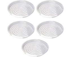 Plantenschotel - doorzichtige potbak voor waterafvoer - transparant met diepe basis - herbruikbare schotelhouder bloem - beschermt houten vloer voor plank bureau tegen overloopschade - 5 stuks(25 cm)