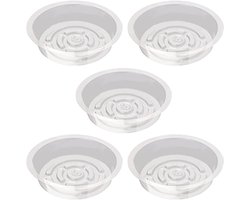 Plantenschotel - doorzichtige potbak voor waterafvoer - transparant met diepe basis - herbruikbare schotelhouder bloem - beschermt houten vloer voor plank bureau tegen overloopschade - 5 stuks(15 cm)