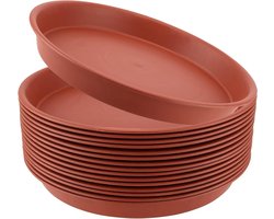 Plantenschotels Set - Plastic Plantenpot Schotels - Verdikte Bloem Druppelbakken - 21 cm - Binnen & Buiten - Tuin Accessoires - Groen - Set van 10