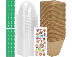 Plantenset Kinderen - Tuin Kweekset - Natuur Leren - 30 Milieuvriendelijke Potten - 26 x 29 x 13 cm - Uniek