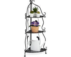 plantenstandaard - 3 etages - inklapbaar - hoek - 82,5 x 30 x 30 cm - metaal