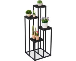 plantenstandaard - 4 etages - binnen - staal - 100x40x40 cm - zwart