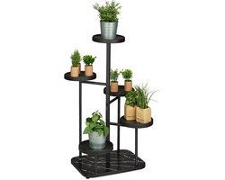 plantenstandaard - 5 etages - metaal - 80 x 47 x 47 cm - zwart