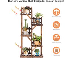 Plantenstandaard 60x25x130 cm massief vurenhout, plantenstandaard, plantenpotstandaard, massief houten bloemenstandaard, bloempotstandaard