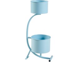 Plantenstandaard Almelo 63x29x21 cm metaal lichtblauw [en.casa]
