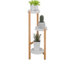 plantenstandaard binnen - 78 x 28 x 34 cm - 3 etages - bamboe - kunststof