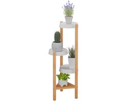 plantenstandaard binnen - 78 x 28 x 34 cm - 4 etages - bamboe - kunststof