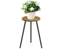 Plantenstandaard Binnen Bijzettafel Plantenhouder Bloempot Moderne Plantendecoratiestandaard Mid Century Houten Plantentafel Kleine Ronde Tafel Hoge Plantenrek Balkon Metalen Plantenplank