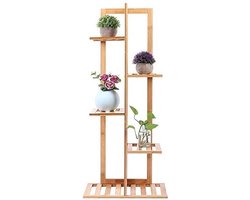 Plantenstandaard - Bloemenrek Kamerplanten - Planten Organiseren - 5 Lagen Natuurlijk Materiaal - 17.8 cm - N.v.t.