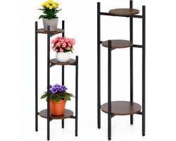 Plantenstandaard - Bloemenstandaard - Plantenrek - Bloementrap - Metaal - 3 laags - 81 Cm - Zwart