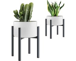 Plantenstandaard, Bloemenstandaard voor Buiten, 21 cm - 35 cm, Verstelbare Metalen Plantenstandaard, Bloempothouder voor Binnen en Buiten, Plantenstandaard Buitenplantenstandaard