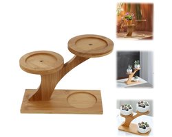 Plantenstandaard - bloempotstandaard - presentatiestandaard voor potplanten - bureauplank - meerlaagse plantenvensterbank - decoratief ornament - geschikt voor het plaatsen van bloemen, potplanten en vetplanten (18*12,5 cm)