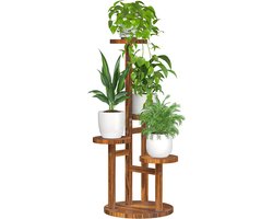 Plantenstandaard hoek - Houten plantenplank - 4 niveaus - Geschikt voor binnen en buiten