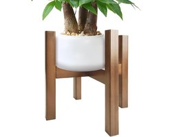 Plantenstandaard Hout - Bloemenhouder Verstelbaar - Kamer Decoratie - Vochtbestendig Materiaal - 20-30 cm Potten - Houtkleur