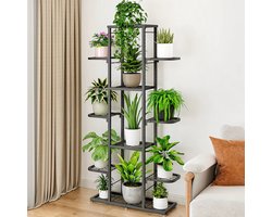 Plantenstandaard met 10 Niveaus – Metalen Bloemenrek voor Binnen & Buiten – Staande Bloementrap voor Woonkamer, Balkon of Tuin