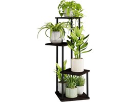 Plantenstandaard met 4 niveaus - ruimtebesparend - zwart - metaal