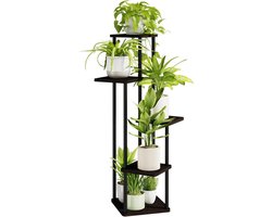 Plantenstandaard met 5 niveaus - interieurdecoratie - zwart - metalen