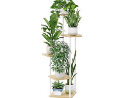 Plantenstandaard, met 5 niveaus, voor binnen, hoog metalen plantenrek voor meerdere planten, bloemenstandaard, voor terras, tuin, balkon, woon- of slaapkamer