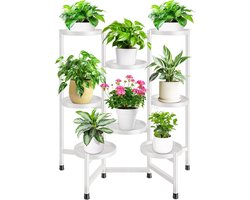 - Plantenstandaard met 8 niveaus voor binnen en buiten - Bloemenstandaard voor balkon en tuin - Metaal - 8 niveaus