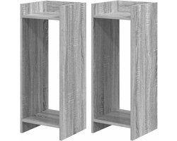 Plantenstandaard met plank - Bloemdisplay houder - Interieur decoreren - Ruimtebesparend ontwerp - 30 x 30 x 80 cm