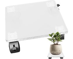 Plantenstandaard met wielen - Bloempot trolley - Planten verplaatsen - Robuust acryl materiaal - 35 x 35 cm - Transparant