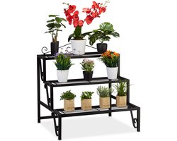 plantenstandaard metaal - 3 etages - binnen - buiten - 69 x 70 x 60 cm - metaal