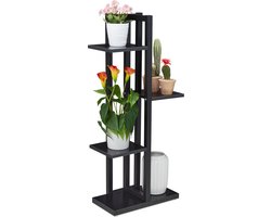 plantenstandaard metaal - 4 etages - binnen - 93x42,5x22,5 cm - zwart