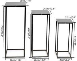 Plantenstandaard – Plantenrek – Plantentafel – Bloemen en Planten - Set van 3 - 3 Stuks