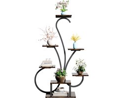 plantenstandaard-Plantenstandaard met meerdere niveaus - Metalen plantenstandaard - Met verlichting - Plantenstandaard voor binnen - Geschikt voor de woonkamer, het balkon en de tuin - Europese standaardstekker