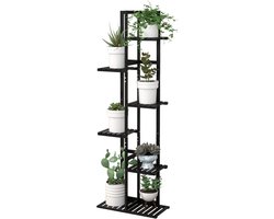Plantenstandaard Rek - Bloemenrek - Planten Presenteren - 6 Niveaus - 123 cm Hoog - Zwart