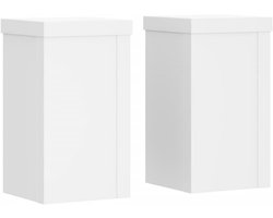 Plantenstandaard Set van 2 - Houten Bloemenstandaard voor Binnen en Buiten - Wit