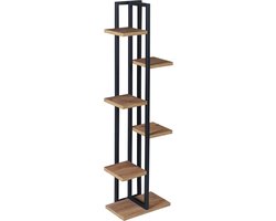 Plantenstandaard Tohmajärvi 120x34x21cm zwart en walnootkleurig