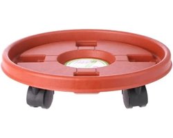 Plantenstandaard Wielen - Bloempot Trolley - Planten Verplaatsen - Stevig PP Materiaal - 26 cm Diameter - Zwart