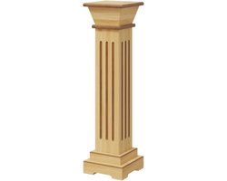 Plantenstandaard Zuil - Bloemenstandaard Potplant - Decoratief Huis - Grote Sokkel - 17 x 17 x 66 cm - Licht Hout