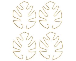 Plantenstandaards - 4 Stuks - Plantensteun - Metaal - Plantenstok - Plantenstamstandaards - Monstera plantenstandaards - Plantenstandaards binnen - Anti-doorzakstandaards - 18x16 cm - Goud