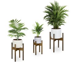 Plantenstandaards set van 3 - bamboe - voor binnen - bruin