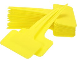 Plantenstekers - 100 Stuks - Planten labels - Plastic - Groente labels - Plantenstekers - Moestuin bordjes - Etiketten - Steeketiketten voor moestuin en tuin - 6x10 CM - Geel
