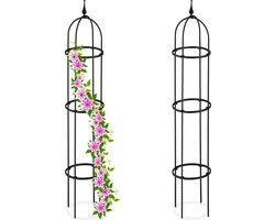 plantensteun klimplanten - set van 2 - 130 cm - kunststof - tuin - zwart